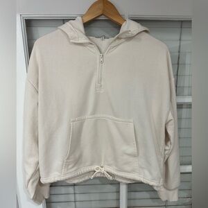 Z Supply Off-White Quarter Zip-Up Sweatshirt